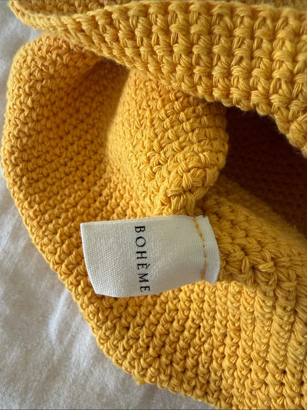 Boheme Crochet Bucket Hat - Mustard Yellow